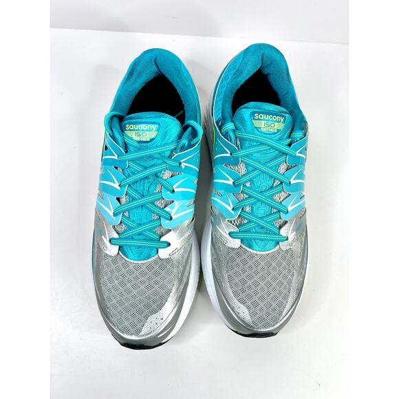 Saucony Size 10 Hurricane ISO 2 Womens Athletic Running Shoes BLUE/SILVER/CITRON - Picture 14 of 16